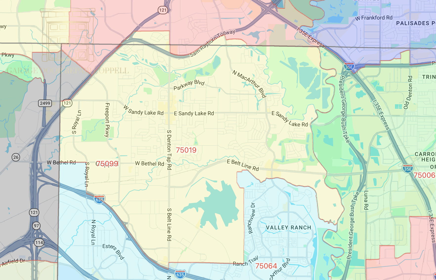 Coppell-Texas-USA-Map